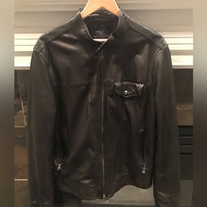 Banana Republic Leather Cafe Racer Moto Jacket sz L